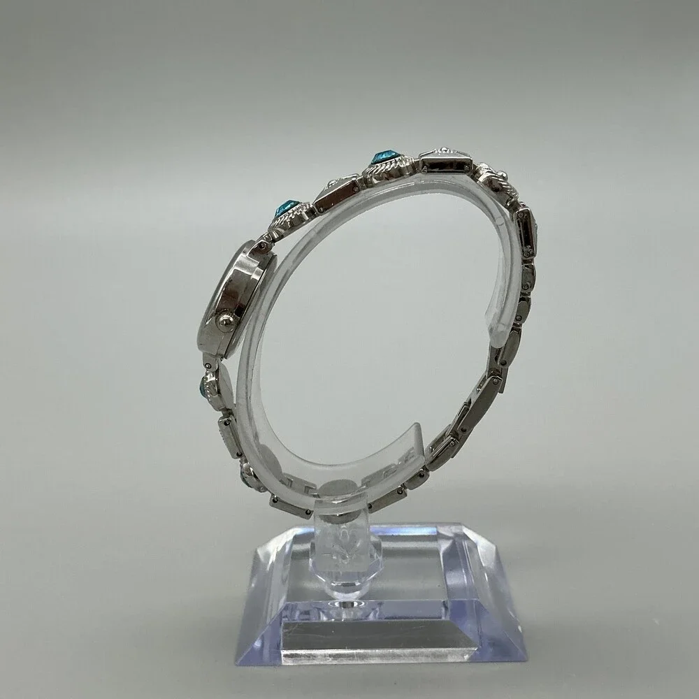 Allude Womens Watch 22mm Silver Dial Blue Crystal Bracelet New Battery 7.75